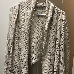 Cream wrap with sleeves